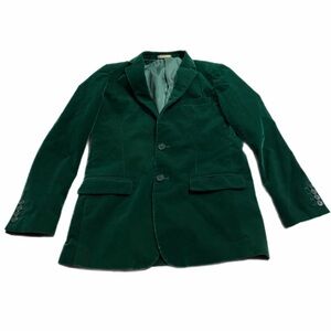 90s Vintage Spring Notion Velvet Blazer Jacket (Hunter Green) Size L/XL